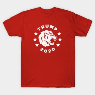 Trump Lion 2020 - Red & White T-Shirt